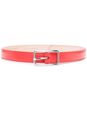 Alexander McQueen calf leather buckle belt - Red