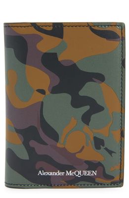 Alexander McQueen Camo Vertical Bifold Card Case in Military