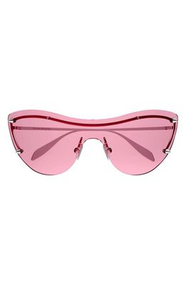 Alexander McQueen Cat Eye Sunglasses in Silver