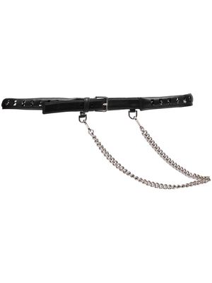 Alexander McQueen chain-link & leather belt - Black