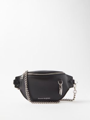 Alexander Mcqueen - Chain-strap Leather Belt Bag - Mens - Black
