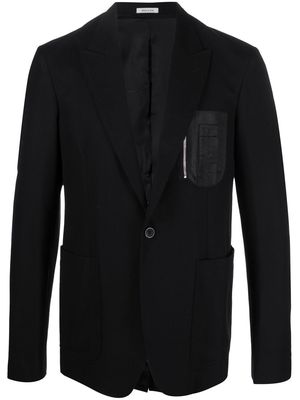 Alexander McQueen chest zip-pocket detail blazer - Black