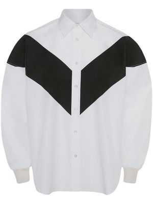 Alexander McQueen chevron-detail cotton shirt - White