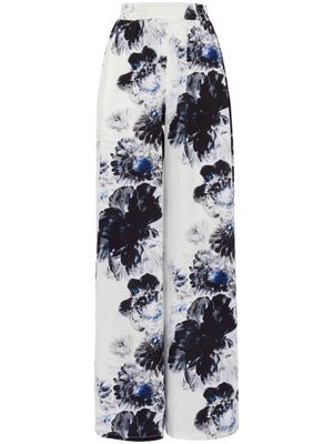 Alexander McQueen Chiaroscuro floral-print pyjama trousers - White