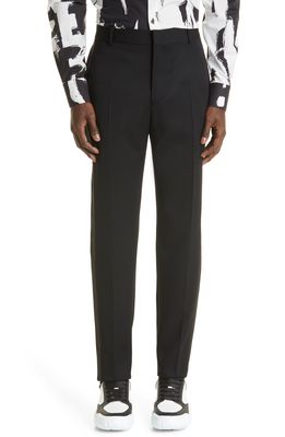 Alexander McQueen Classic Fit Wool Tuxedo Pants in Black