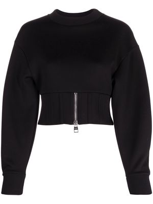 Alexander McQueen cocoon-sleeve zipped sweatshirt - Black