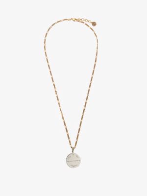 Alexander Mcqueen - Coin Medallion Necklace - Womens - Gold/silver