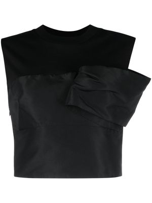 Alexander McQueen cold-shoulder cotton top - Black