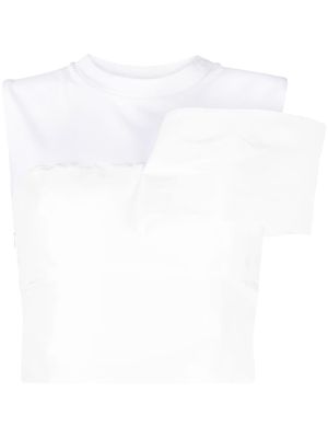 Alexander McQueen cold-shoulder cotton top - White