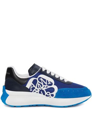 Alexander McQueen colour-block lace-up sneakers - Blue