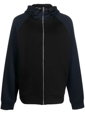 Alexander McQueen colour-block zip-up hoodie - Black