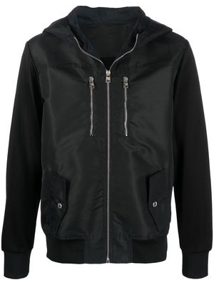 Alexander McQueen contrast-panel zip-up hoodie - Black