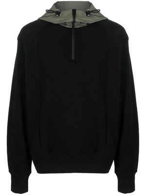 Alexander McQueen contrasting-hood half-zip sweatshirt - Black