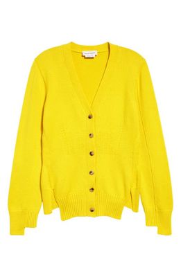 Alexander McQueen Corset Stitch Cashmere Cardigan in Pop Yellow