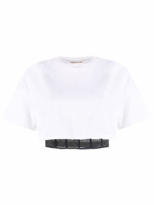Alexander McQueen corset-style cropped T-shirt - White