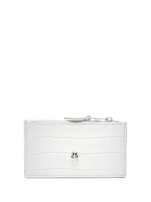 Alexander McQueen croc-effect calf leather purse - White