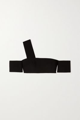 Alexander McQueen - Cropped Asymmetric Jersey Top - Black