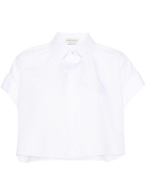 Alexander McQueen cropped cotton shirt - White