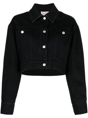 Alexander McQueen cropped denim jacket - Black