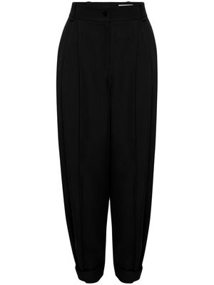Alexander McQueen cropped high-waisted tapered trousers - Black