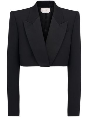 Alexander McQueen cropped tuxedo blazer - Black