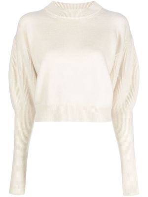 Alexander McQueen cropped wool-cashmere jumper - Neutrals