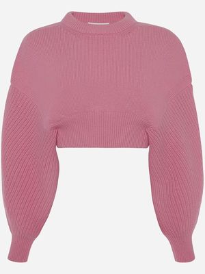 Alexander McQueen cropped wool jumper - Pink