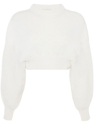 Alexander McQueen cropped wool jumper - White