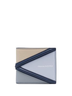 Alexander McQueen crossover-strap bi-fold leather wallet - Blue