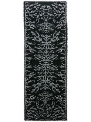 Alexander McQueen crystal skull-print scarf - Black