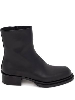 Alexander McQueen Cuban Stack leather boot - Black