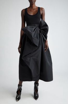 Alexander McQueen Cut & Sew Mixed Media Bow Detail Dress in Black