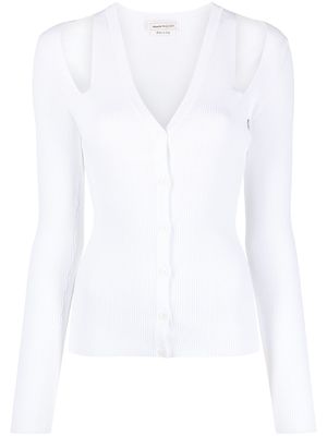 Alexander McQueen cut-out cardigan - White