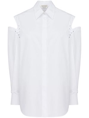 Alexander McQueen cut-out cotton shirt - White