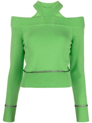 Alexander McQueen cut-out panelled jumper - Green