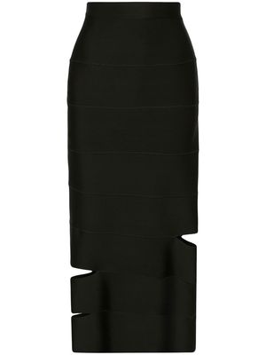 Alexander McQueen cut-out panelled pencil skirt - Black