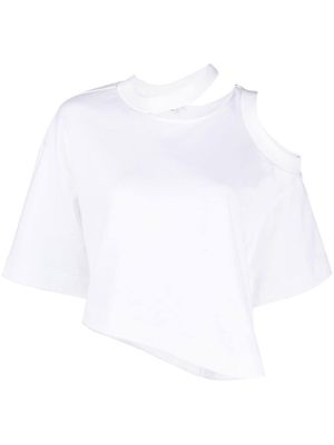 Alexander McQueen cut-out shoulder detail T-shirt - White