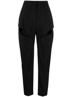 Alexander McQueen cut-out tapered trousers - Black