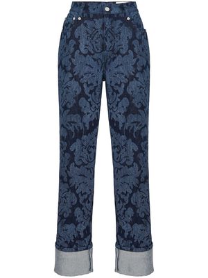 Alexander McQueen Damask boyfriend jeans - Blue