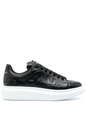 Alexander McQueen debossed logo leather sneakers - Black