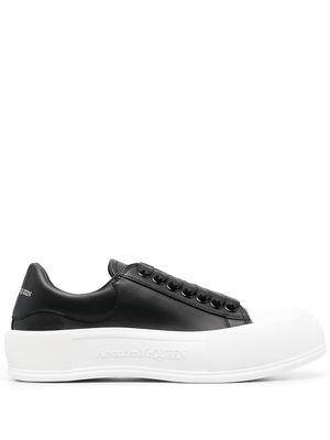 Alexander McQueen Deck Plimsoll leather sneakers - Black