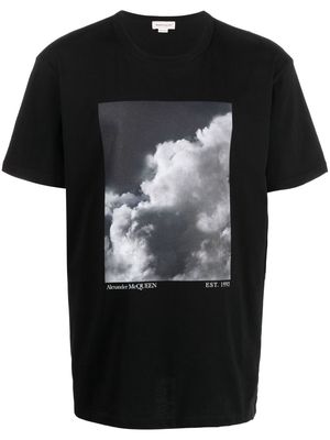 Alexander McQueen Degradé Sky cotton T-shirt - Black