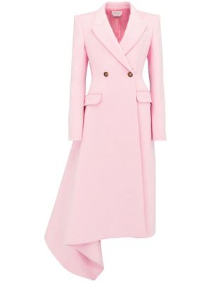 Alexander McQueen double-breasted draped midi coat - Pink