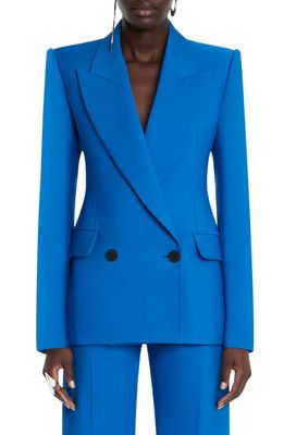 Alexander McQueen Double Breasted Sartorial Wool Jacket in 4155 Galactic Blue