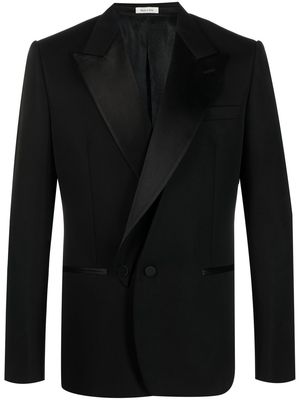 Alexander McQueen double-breasted silk blazer - Black
