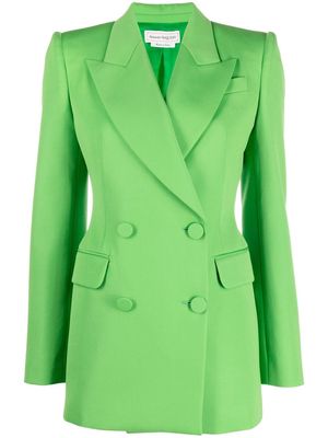 Alexander McQueen double-breasted wool blazer - Green
