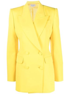 Alexander McQueen double-breasted wool blazer - Yellow