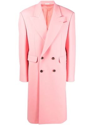 Alexander McQueen double-breasted wool-cashmere coat - Pink