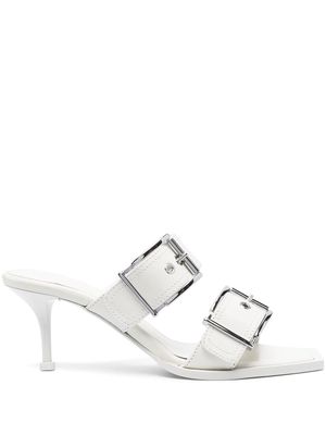 Alexander McQueen double-buckle sandals - White