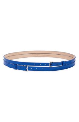 Alexander McQueen Double Strand Calfskin Leather Belt in Electric Blue
